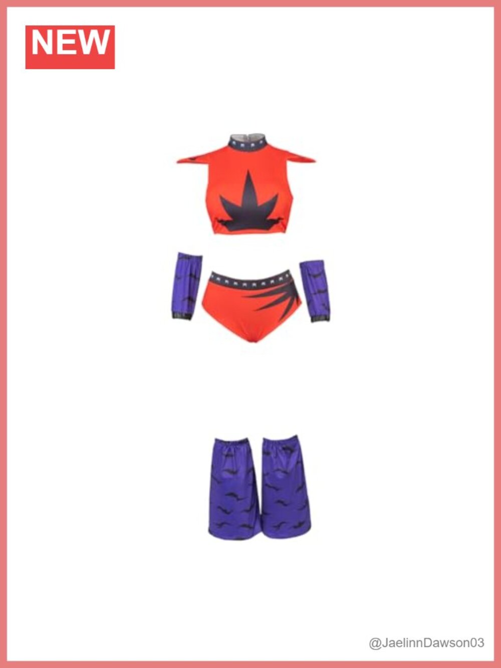 Polyester Crop Top and Shorts Outfit for Halloween